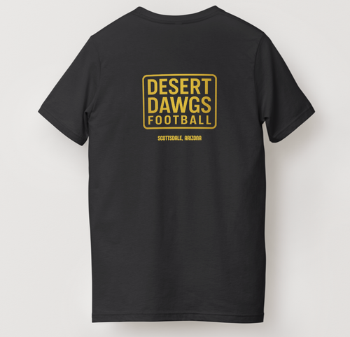 Desert Dawgs Performance T-Shirt – 1-0 Gold Front & Golden Dawgs Logo Back | Moisture-Wicking | Black | Youth & Adult Sizes
