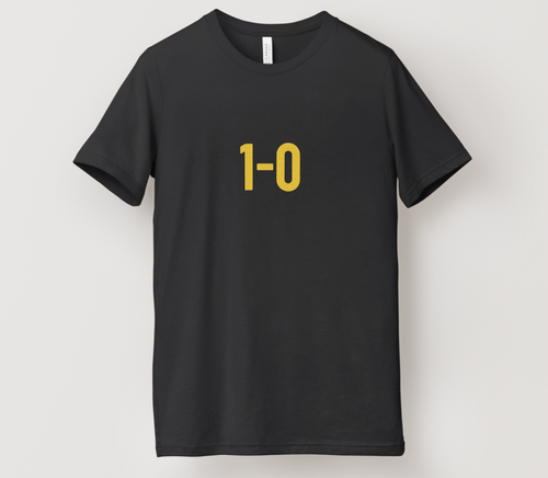 Desert Dawgs Performance T-Shirt – 1-0 Gold Front & Golden Dawgs Logo Back | Moisture-Wicking | Black | Youth & Adult Sizes