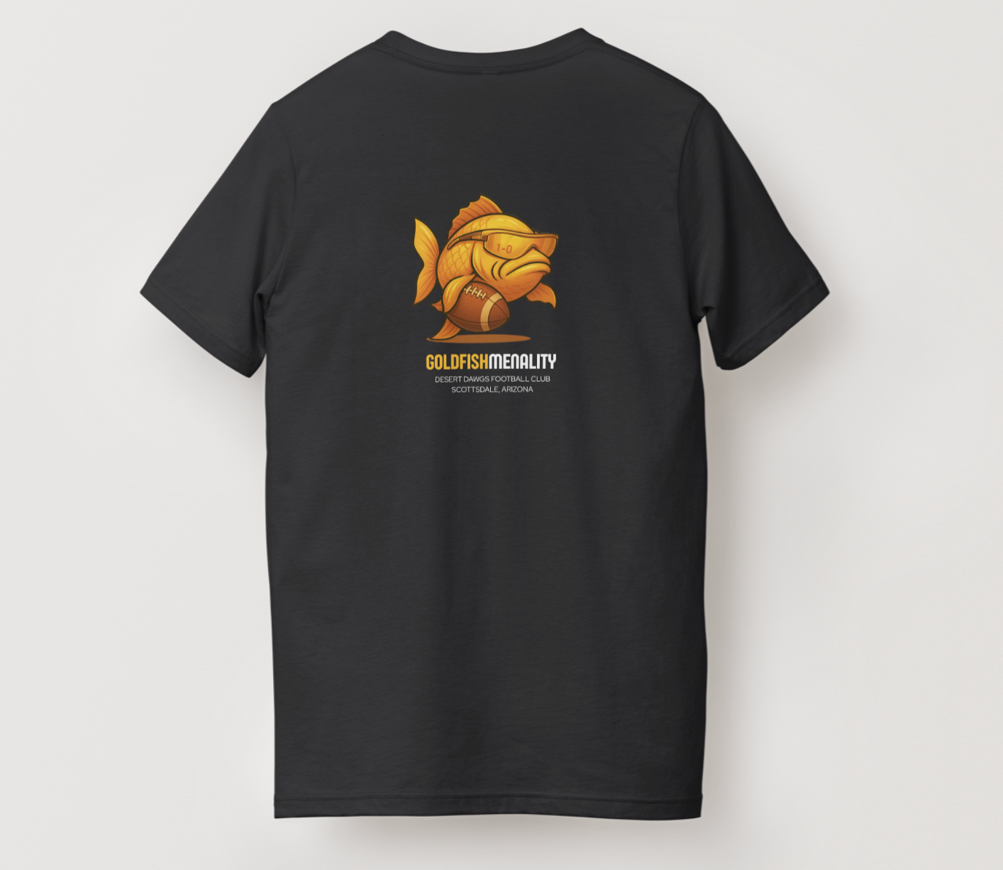 Desert Dawgs Performance T-Shirt – “Next Play” Front & Goldfish Mentality Back | Moisture-Wicking | Black | Youth & Adult Sizes