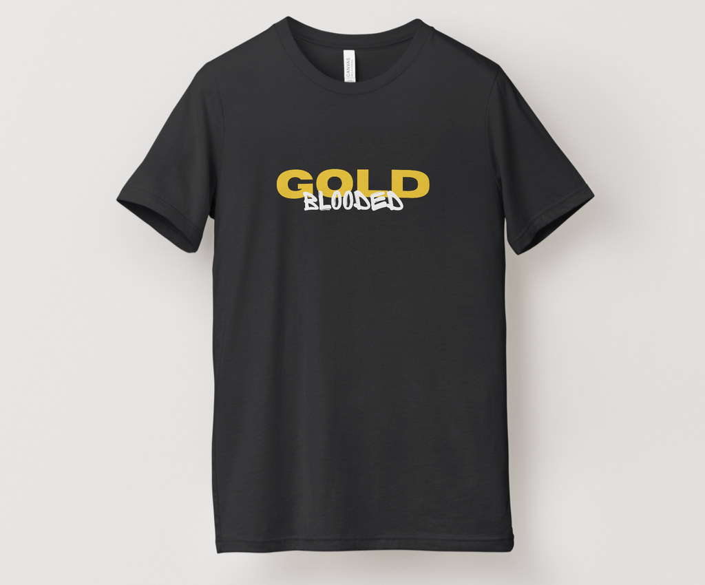 Desert Dawgs Performance T-Shirt – “GOLD Blooded” Front & Team Logo Back | Moisture-Wicking | Black | Youth & Adult Sizes