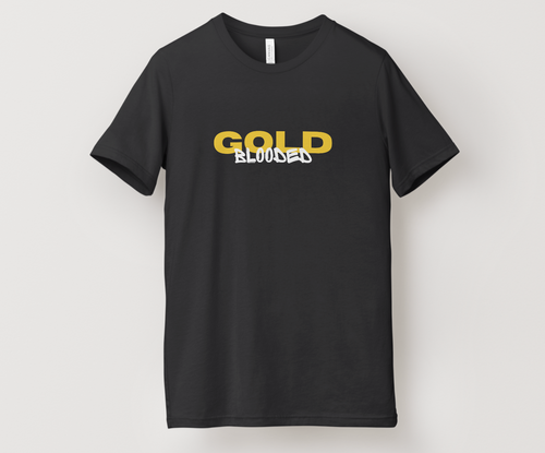 Desert Dawgs Performance T-Shirt – “GOLD Blooded” Front & Team Logo Back | Moisture-Wicking | Black | Youth & Adult Sizes